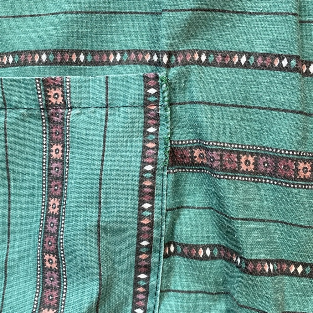 VTG 70’s Boho Haunted Mansion Novelty Print Artist Art Smock Blouse Top - Picture 8 of 11